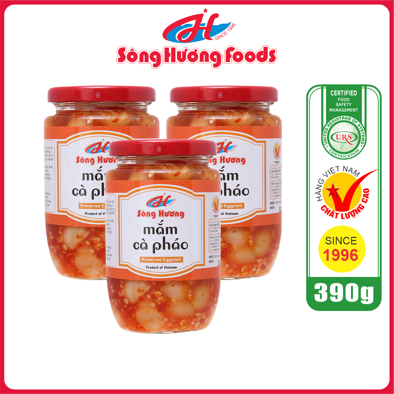 3 Hũ Mắm Cà Pháo Sông Hương Foods Hũ 390g