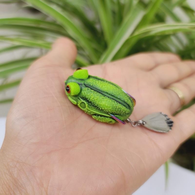 Mồi giả câu cá nhái mắt lồi lưỡi full titan chuyên câu lure cá lóc chẽm