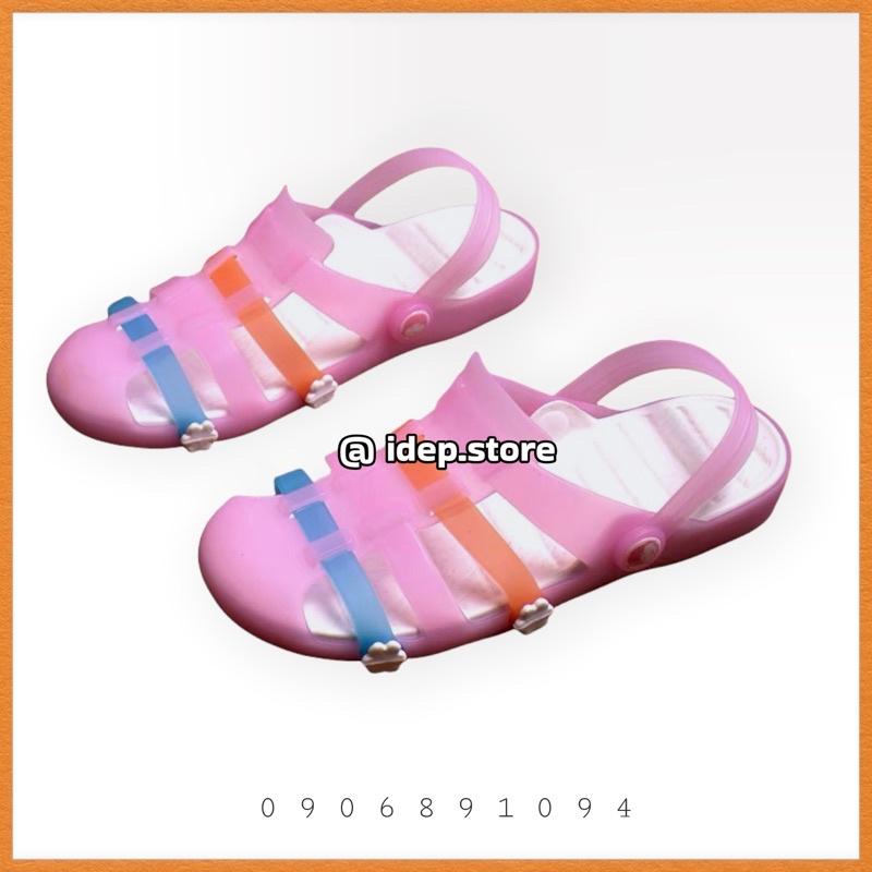 Sandal chiến binh- Giày sục nhựa dẻo bít mũi nữ IDÉP đi mưa siêu nhẹ, siêu bền - GL044 (Hồng)