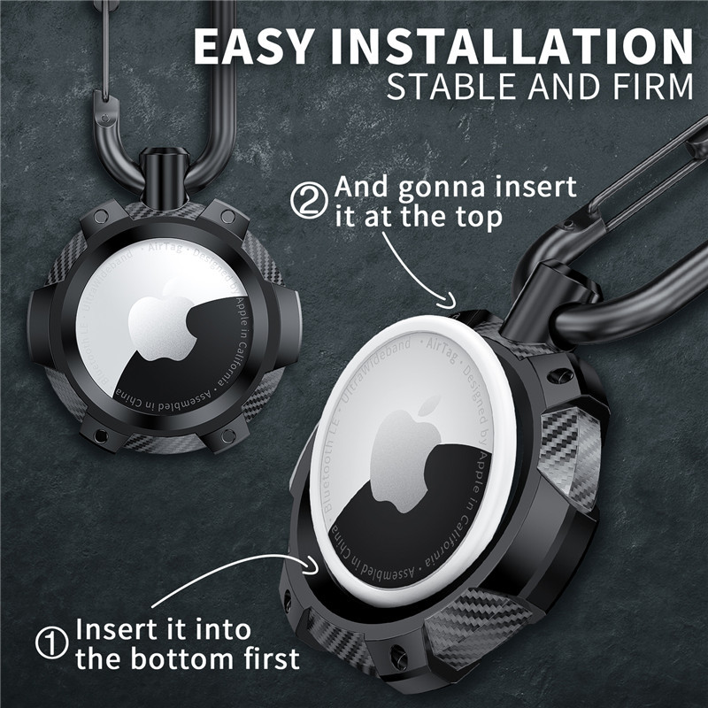 Ốp Case Vỏ Bảo Vệ Armor Vân Carbon cho AirTag - Hàng Chính Hãng