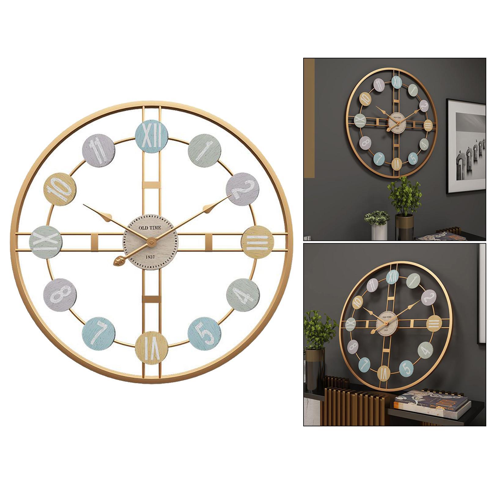 Metal Wall Clock Hanging Mute Clock Industrial Silent Wall Clock