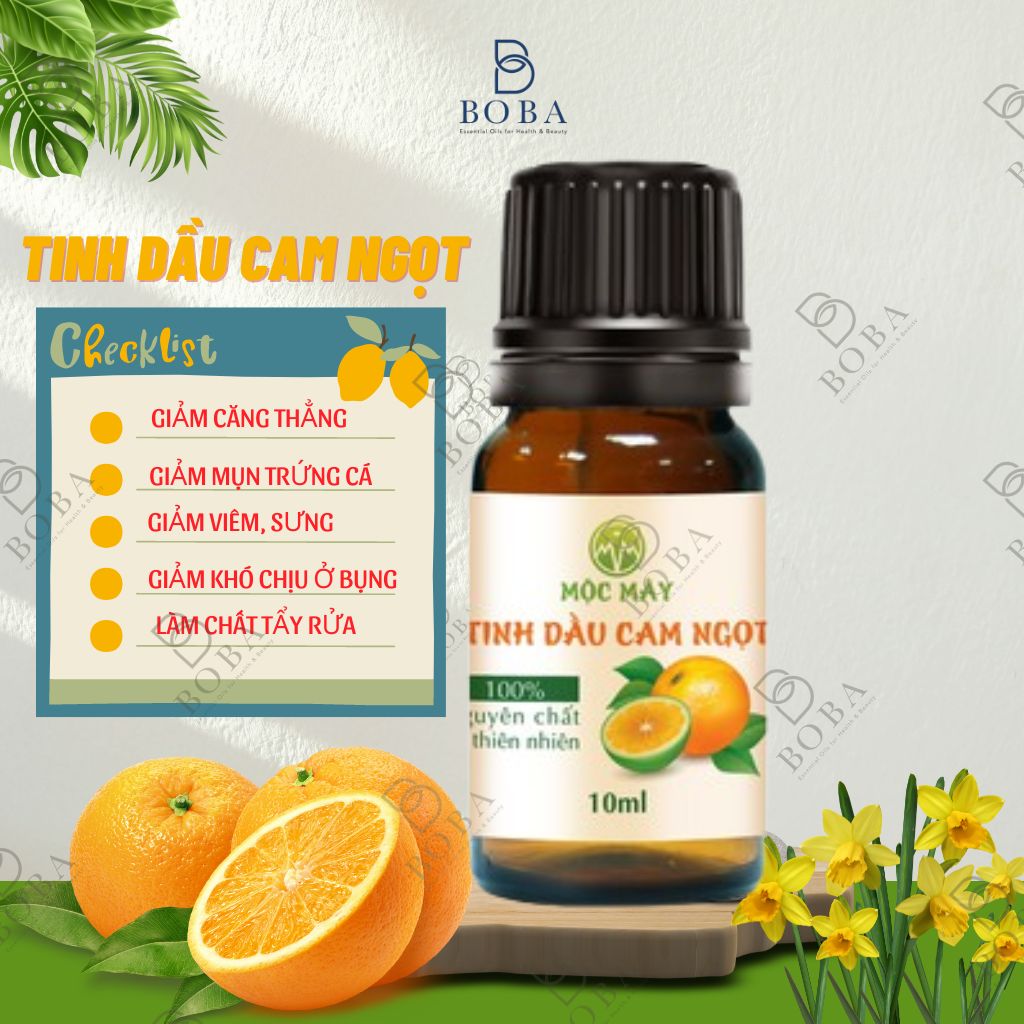 (HCM) Tinh Dầu Cam Mộc Mây Nguyên Chất, Giúp Sảng Khoái Tinh Thần, Chăm Sóc Da, Khuếch Tán Hương Thơm - BOBA NATURALS