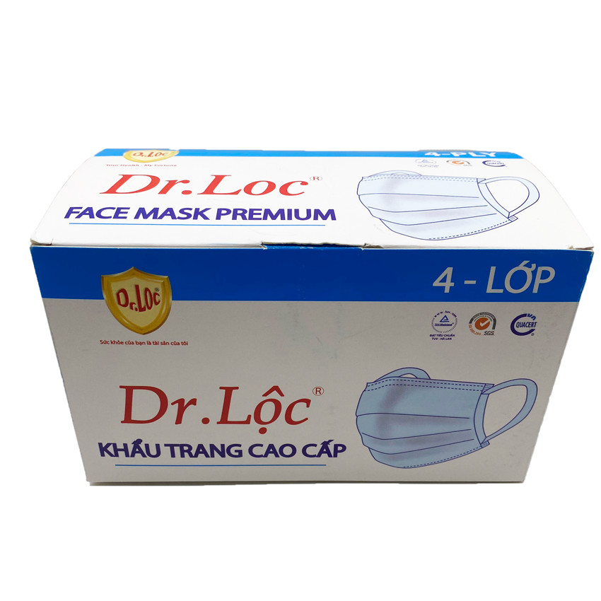 Khẩu Trang Y Tế Dr Lộc 4 Lớp - Màu Trắng