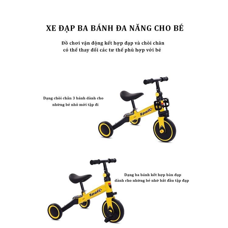 XE ĐẠP THĂNG BẰNG, KIÊM XE CHÒI CHÂN - XE ĐẠP 3 BÁNH CÓ ĐÈN VÀ NHẠC CHO BÉ TỪ 1 ĐẾN 5 TUỔI