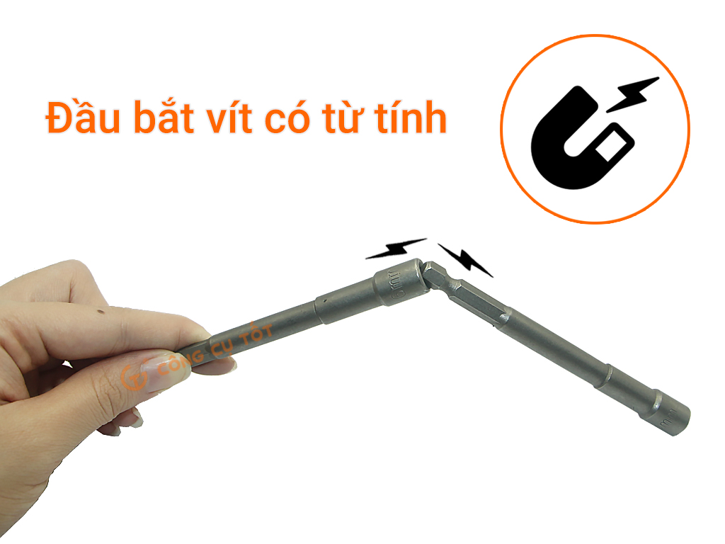 Đầu vặn vít mũ lục giác M6 dài 100mm chuôi lục thép Cr-V