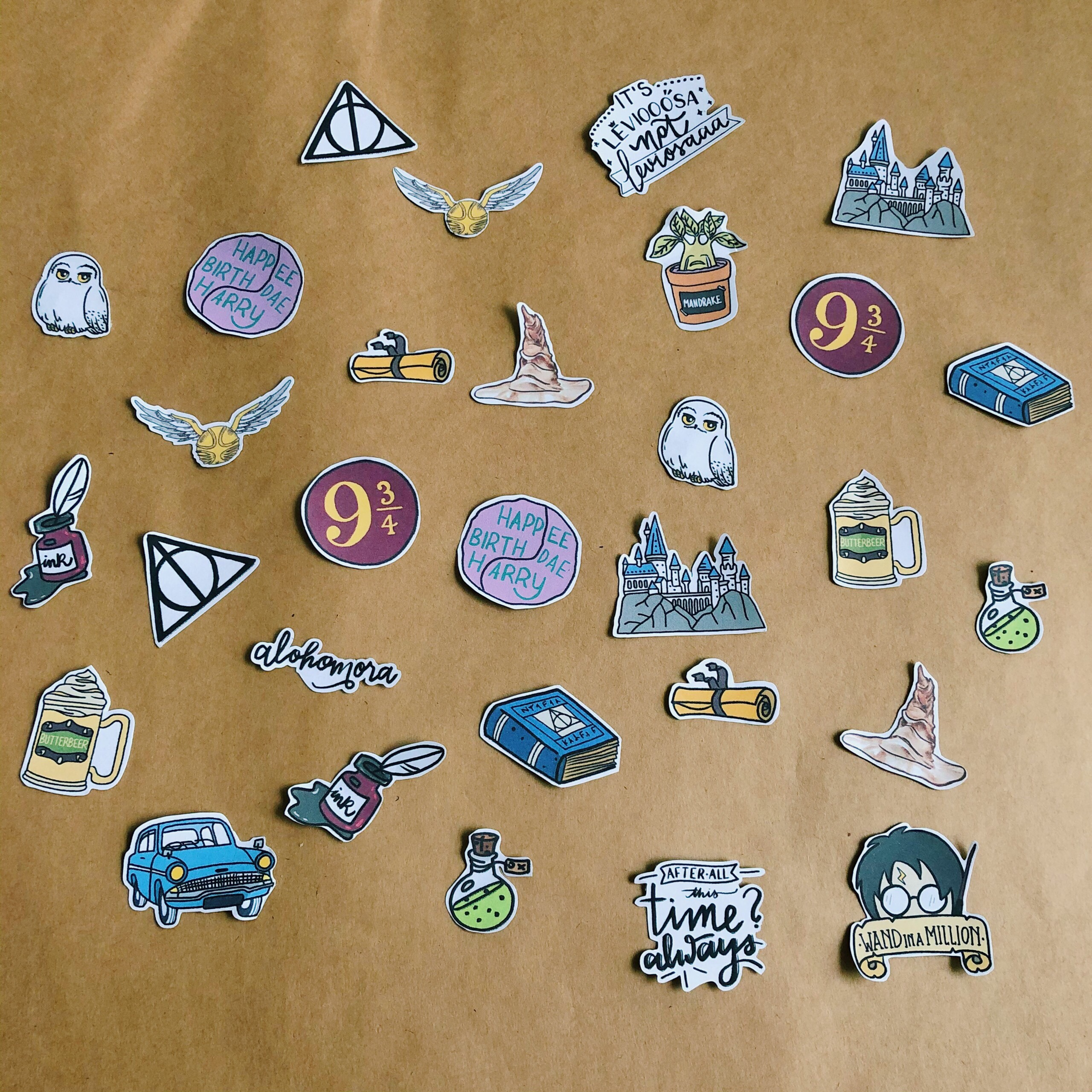 SET 30 MIẾNG DÁN STICKER TRANG TRÍ HARRY POTTER