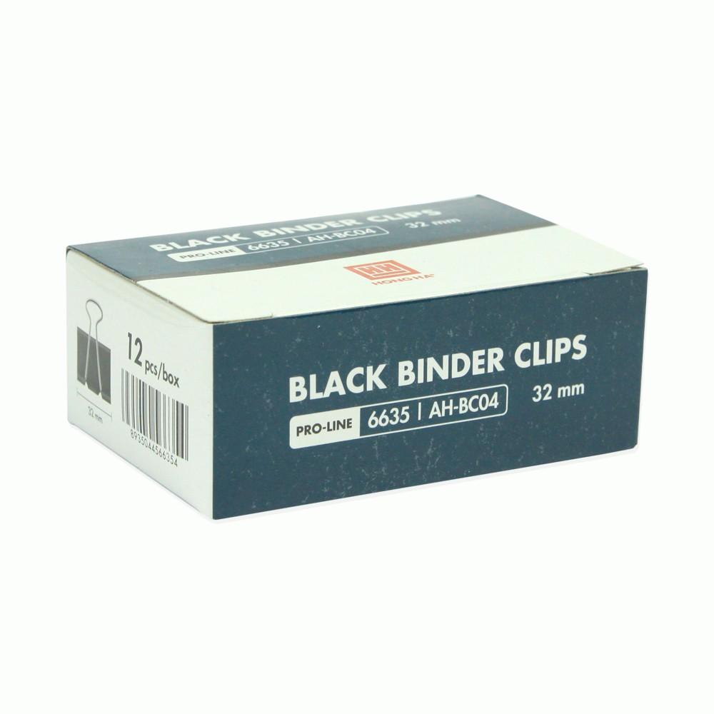 Kẹp bướm, kẹp giấy đen Hồng Hà 32mm 6635