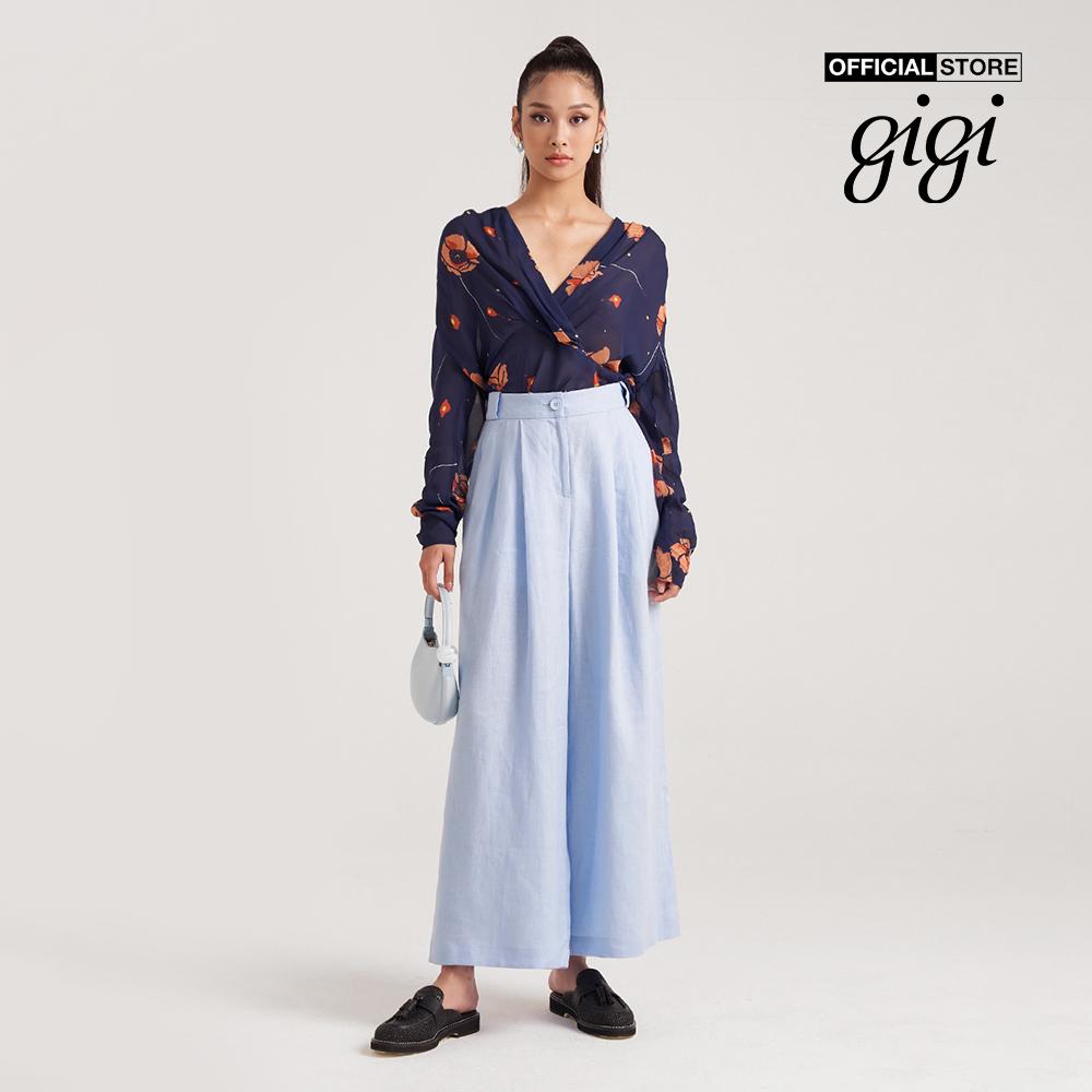GIGI - Áo kiểu nữ cổ V tay dài họa tiết hoa thanh lịch G1110T221263
