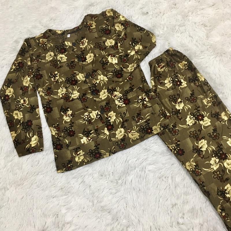 Bộ bà già túi thun Nhung ÉP HOA size 1.2.3.4.5