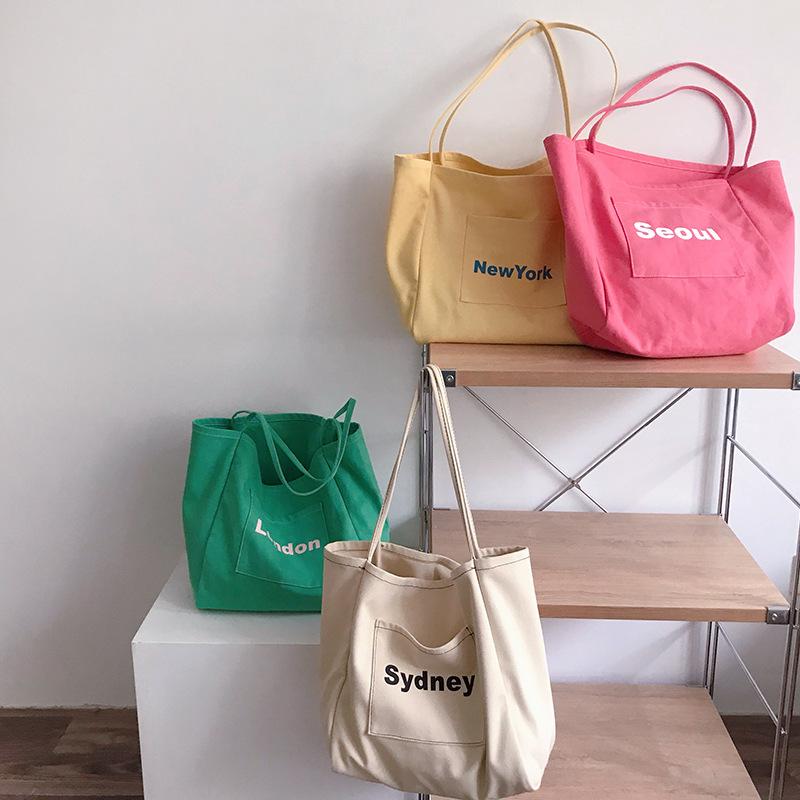 Hylhexyr Đeo Vai Nữ Túi Xách Tay Công Suất Lớn Thường Ngày Hobo Túi Chữ Schoolbag Đơn Giản Vải Shop Túi Tote