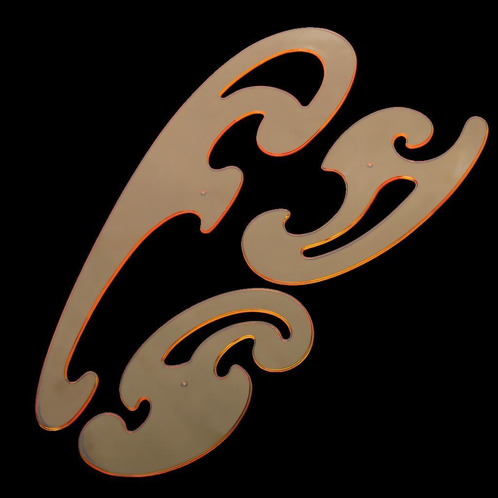 3 Pieces French Curve Drafting Drawing Templates Curved Edge Ruler Sewing Tools