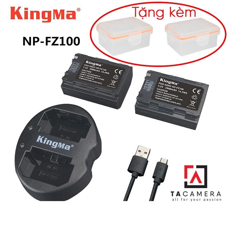 Pin - Sạc Đôi KingMa Cổng USB dành  Cho Sony FZ100 2000mAh - Hàng Chính Hãng