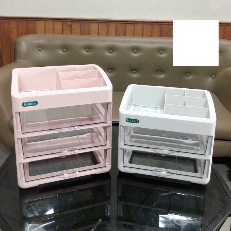 Tủ đựng mỹ phẩm, đồ dùng trang điểm, trang sức 3 tầng nhựa Hokori Việt Nhật