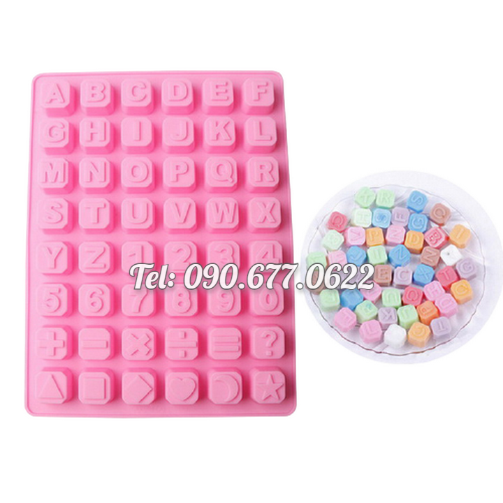 Khuôn silicone làm bánh, rau câu, socola 24 chữ cái, 10 số, ký tự - Mã số 1136