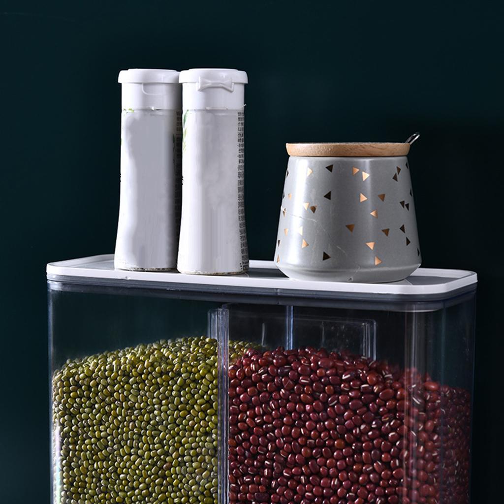 2X Countertop Rice Bucket Grain Dispenser Dry Food Storage Container 3000ML