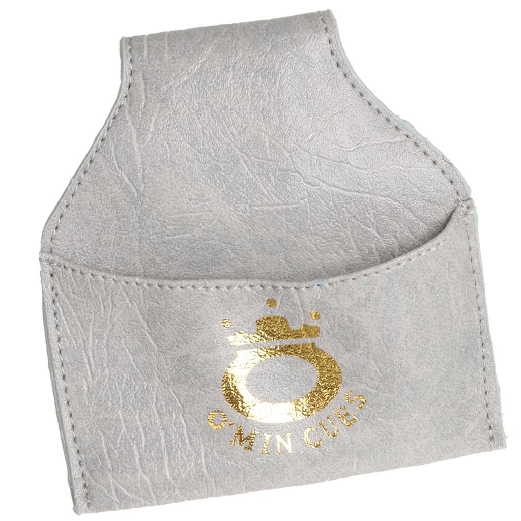 4x Billiard Snooker Pool Cue PU Leather Chalk Holder Pouch Bag Clip Gray