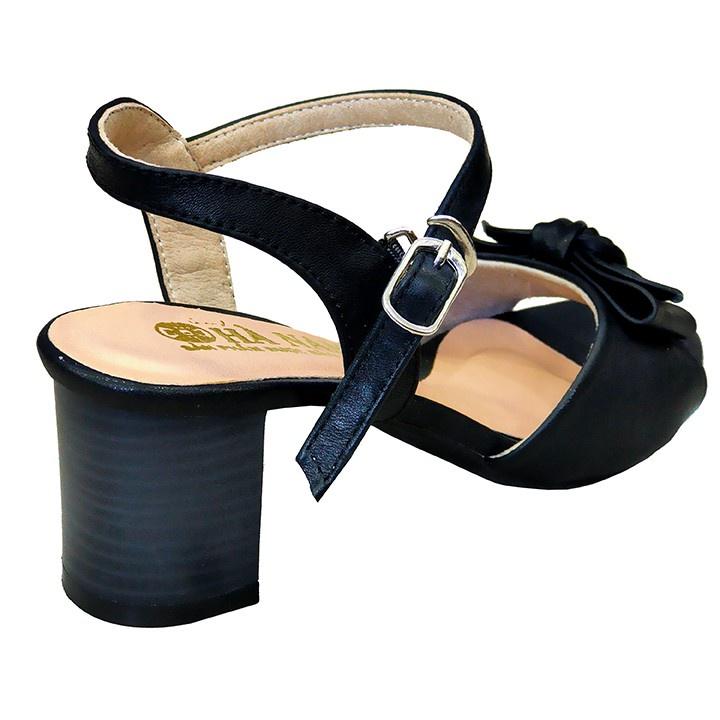 Giày Sandal Nữ Cao Gót Da Bò Thật TiTi ĐÔ Cao Cấp 6cm DNU2063d