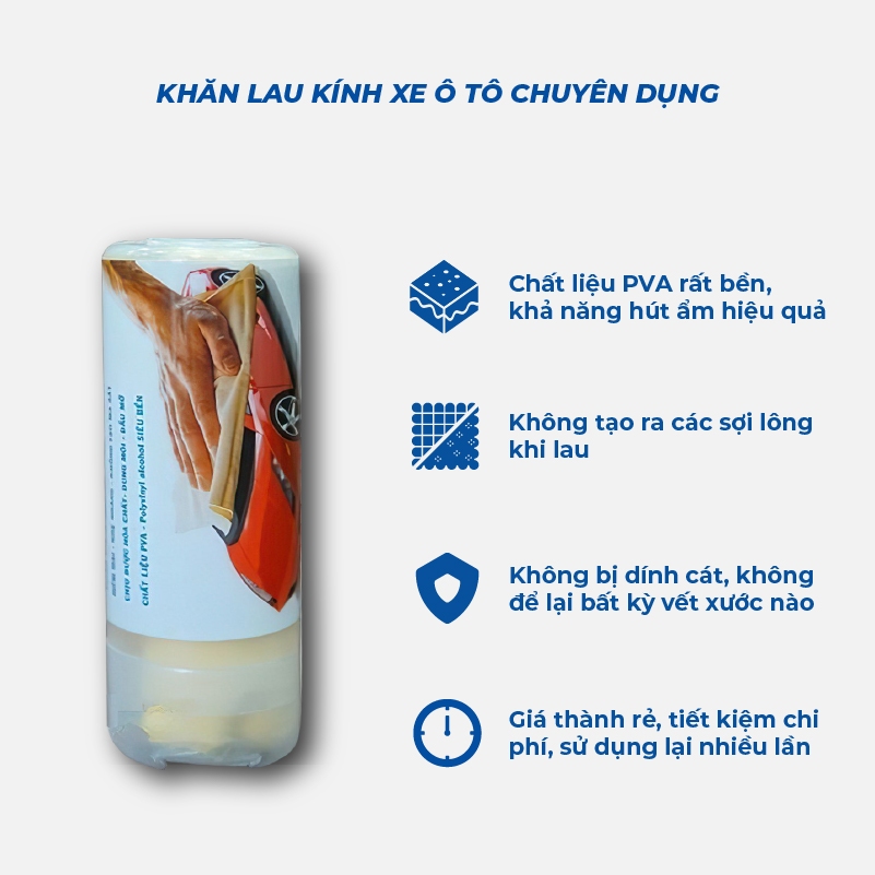 Khăn Lau Kính Xe Ô Tô Chuyên Dụng Thấm Hút Cực Nhanh TAHICO | Khăn Lau Kính Xe Ô Tô Chuyên Dụng Thấm Hút Tốt, Không Để Lại Sợi Lông, Không Gây Xước Kính