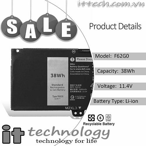Pin dùng cho Dell Inspiron 13 7386 Series;13 7000 2-IN-1;13 7373 2-IN-1;13 7386 2-IN-1
