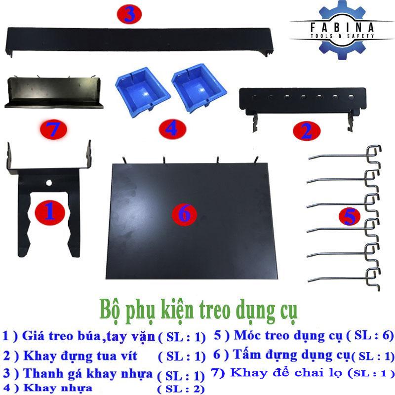 Kệ treo dụng cụ chuyên dụng kèm phụ kiện màu trắng