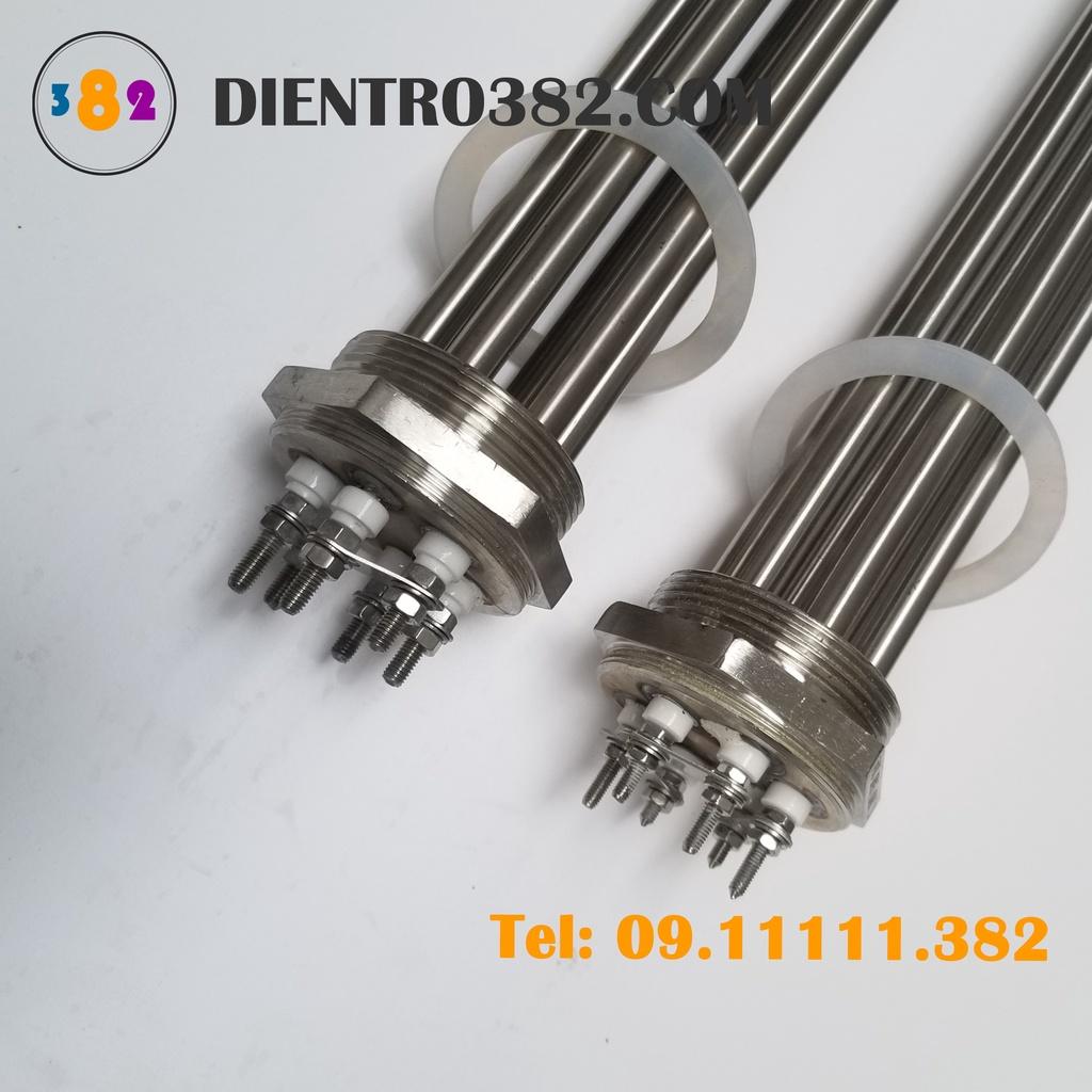 Điện trở củ ren phi 59, may so nhiệt dạng củ ren phi 59 công suất 21kw chất liệu inox 304