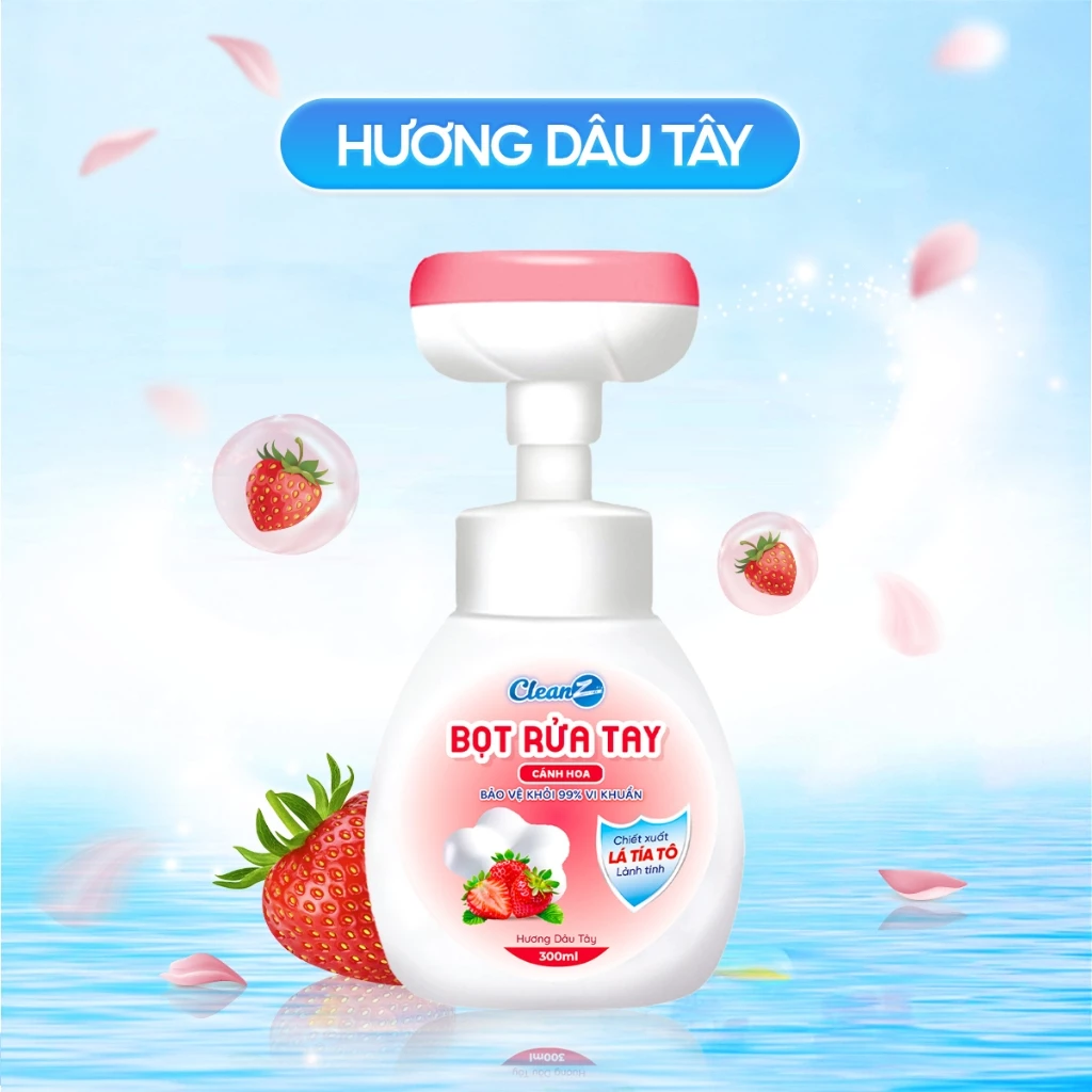 Nước rửa tay dạng bọt CleanZ làm sạch, diệt khuẩn, dưỡng ẩm cho da tay