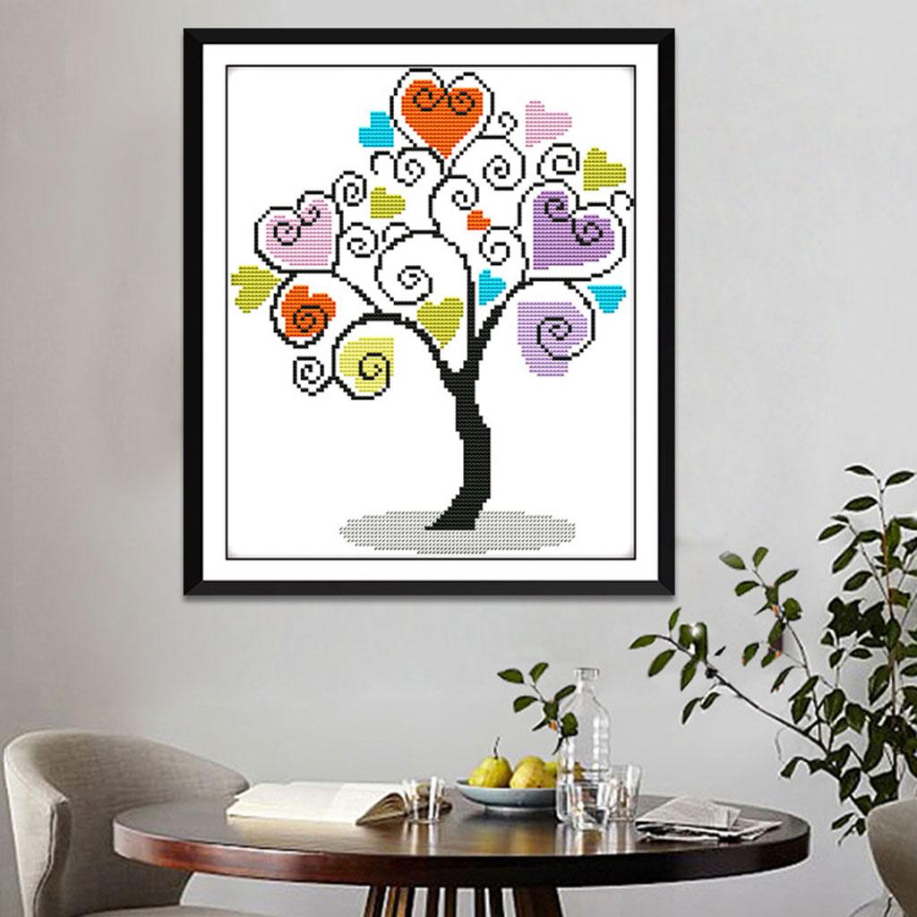 The Giving Tree Stamped Cross Stitch Kit DIY Handmade Needlework for Beginners Kids Adults