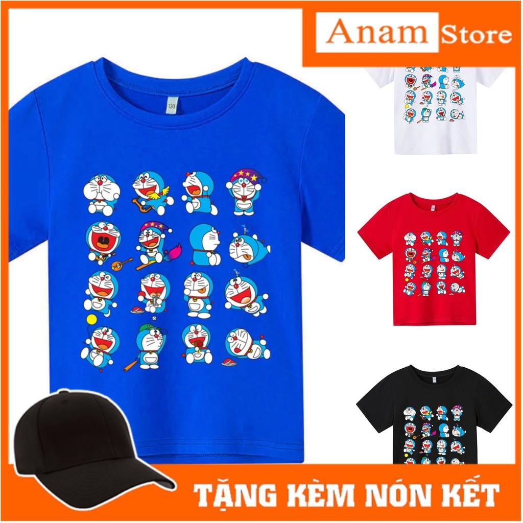 Áo thun cho bé, Áo thun trẻ em DOREMON 2, 4 màu, có size người lớn, Anam Store