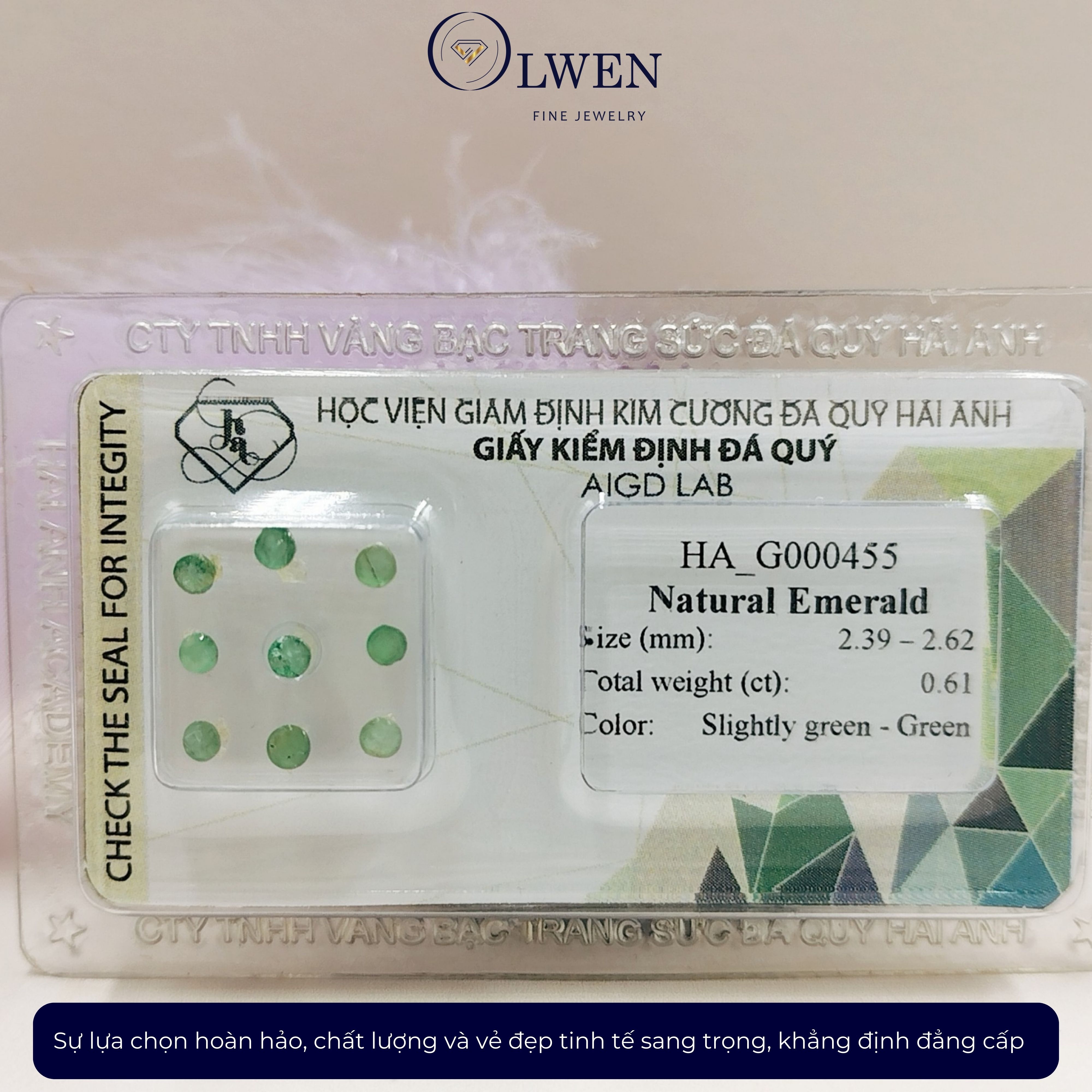 Vỉ đá Emerald thiên nhiên 9 viên_HA-G000455