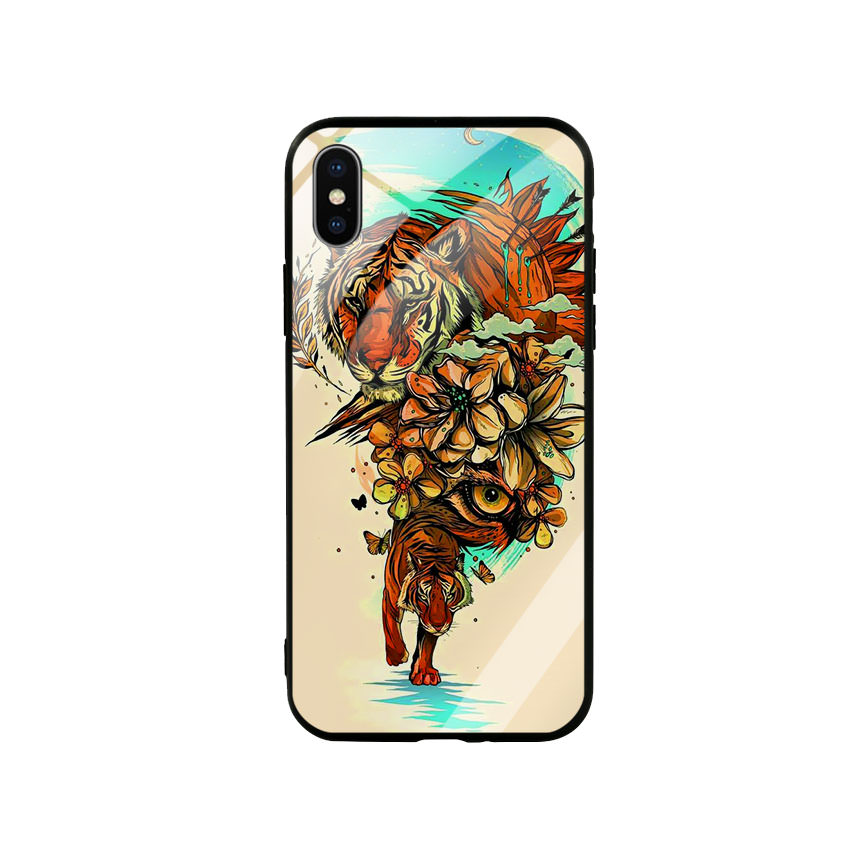 Ốp Lưng Kính Cường Lực cho điện thoại Iphone X / Xs - Tiger 05