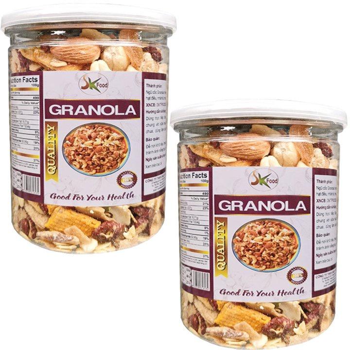 Combo 2 Hũ Granola ngũ cốc dinh dưỡng giúp ăn kiêng giảm cân hiệu quả - Mỗi Hũ 300G