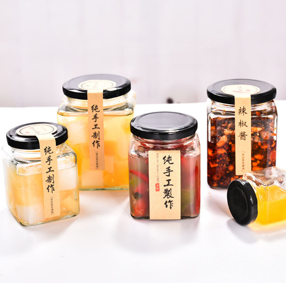 Hũ Thủy Tinh Gia Vị Vuông Nắp Thiết 280ml | 380ml | 500ml | 730ml , Tùy Chọn Dung Tích