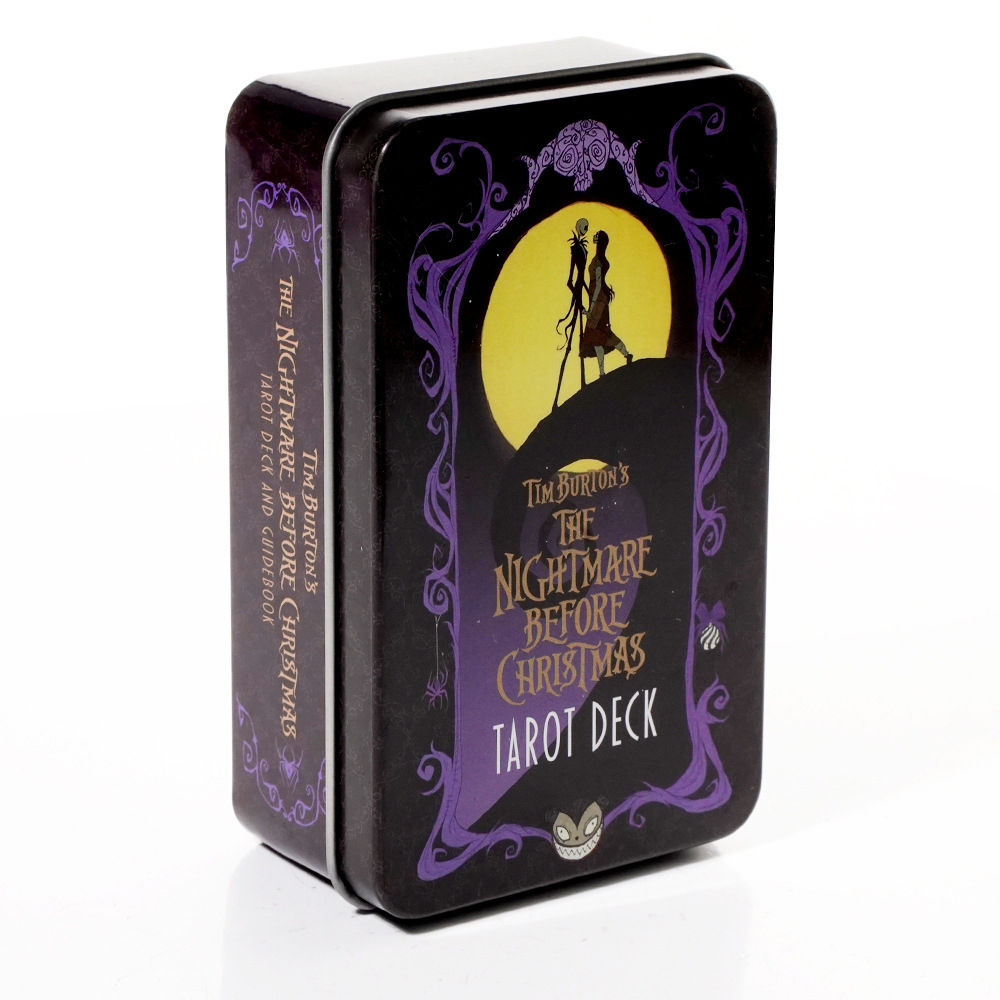 [Mạ Cạnh] Bộ Bài The Nightmare Before Christmas Tarot Hộp Thiếc Mạ Cạnh Xanh 78 Lá Tặng Đá Thanh Tẩy