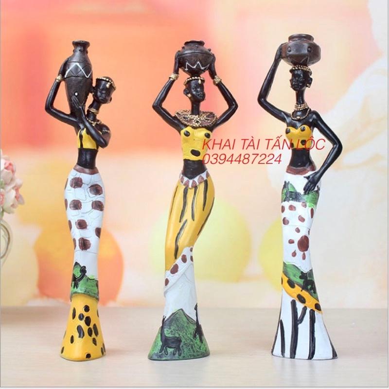 Bộ tượng 3 cô gái Châu Phi trang trí nghệ thuật