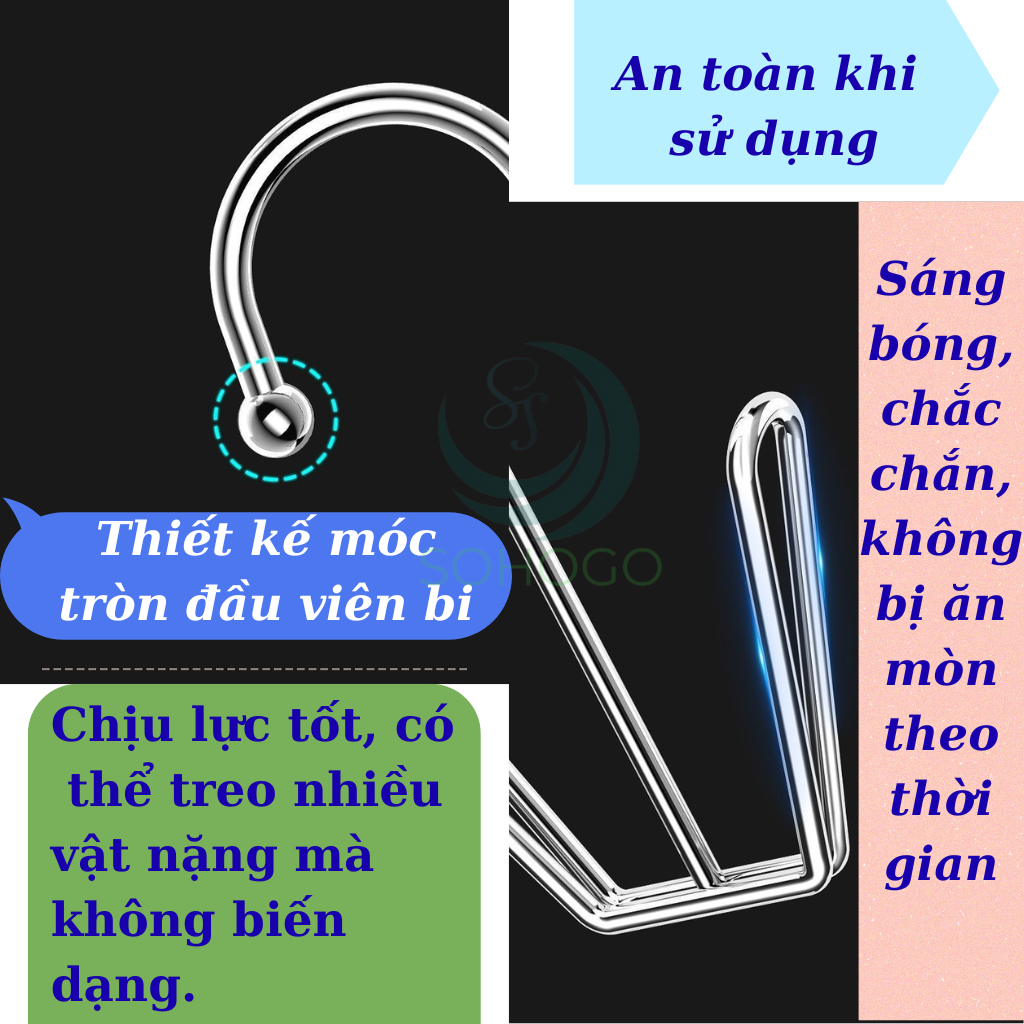 Bộ 2 Móc Treo Giày Đôi Inox Đa Năng- Móc Phơi Giày Thông Minh Chống Gỉ -Móc Sắt Treo Dép – Giày – Chai Đa Dụng