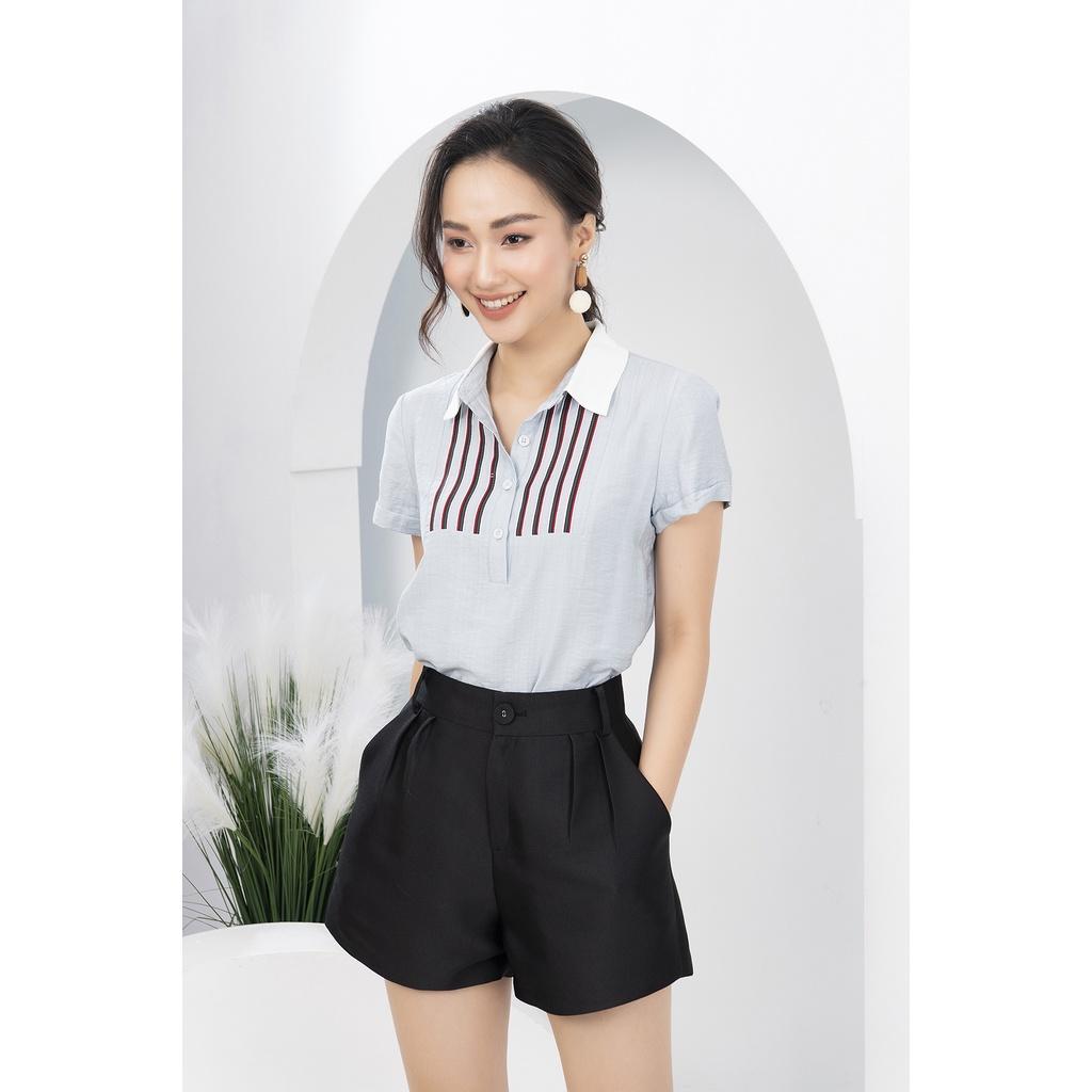 Áo sơ mi nữ công sở LUPERI LFSM1142 thiết kế sang chảnh, chất liệu Đũi Hàn mềm mát