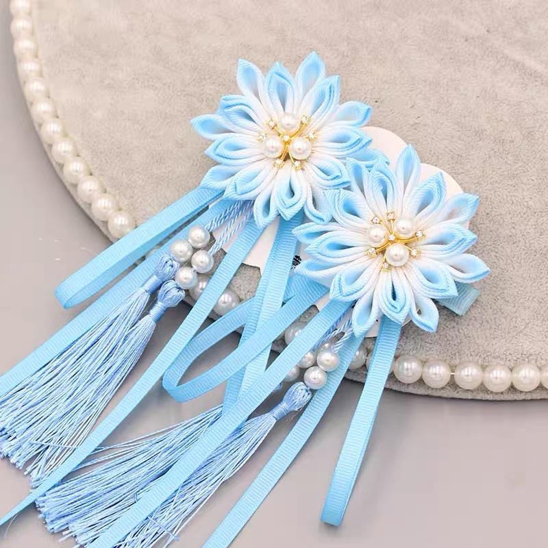 cặp 2 kẹp tóc hoa kanzashi