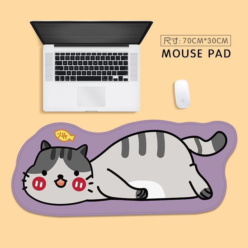 Tấm lót chuột và bàn phím cỡ lớn in hình mèo dễ thương sáng tạo