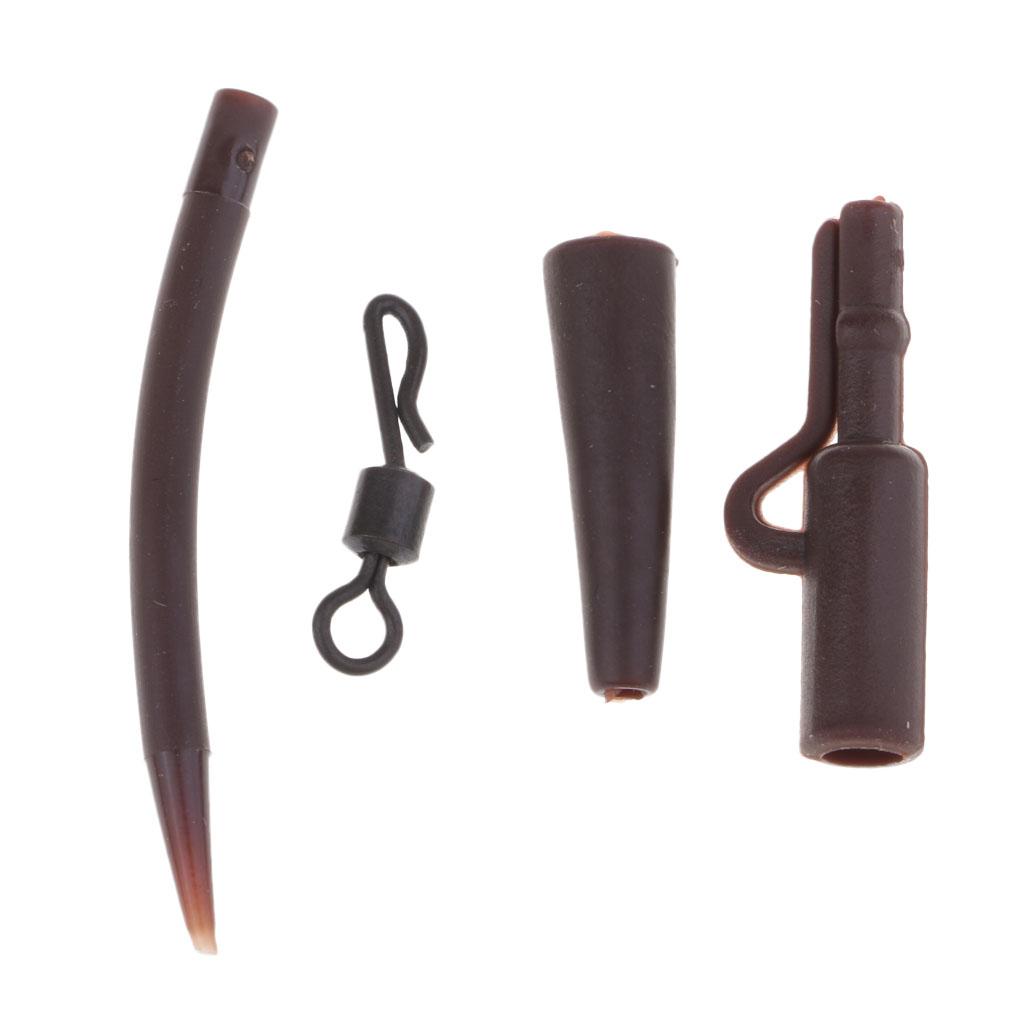 40pcs Carp Fishing Tackle Safety Lead Clips Quick Swivels Anti- Sleeve Kit