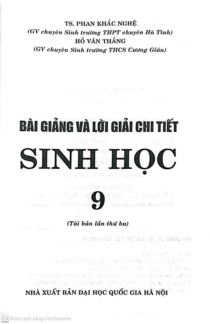 Bài Giảng &amp; Lời Giải Chi Tiết Sinh Học 9 (Tái Bản)