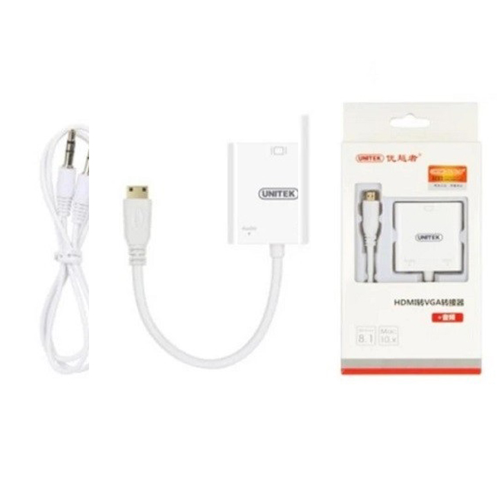 Cáp chuyển đổi mini HDMI to VGA chính hãng Unitek Y-5323 - Cáp HDMI to VGA Unitek Y-5323