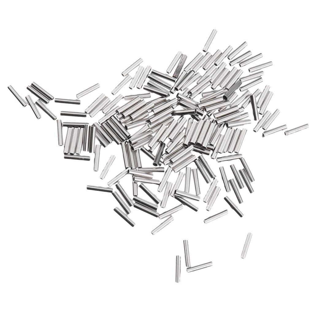 400pcs 1.2/1.4mm Fishing Wire Leader Crimps Single Barrel Crimping Sleeves 100% Copper Tube Connector Fishing Tackle Kit