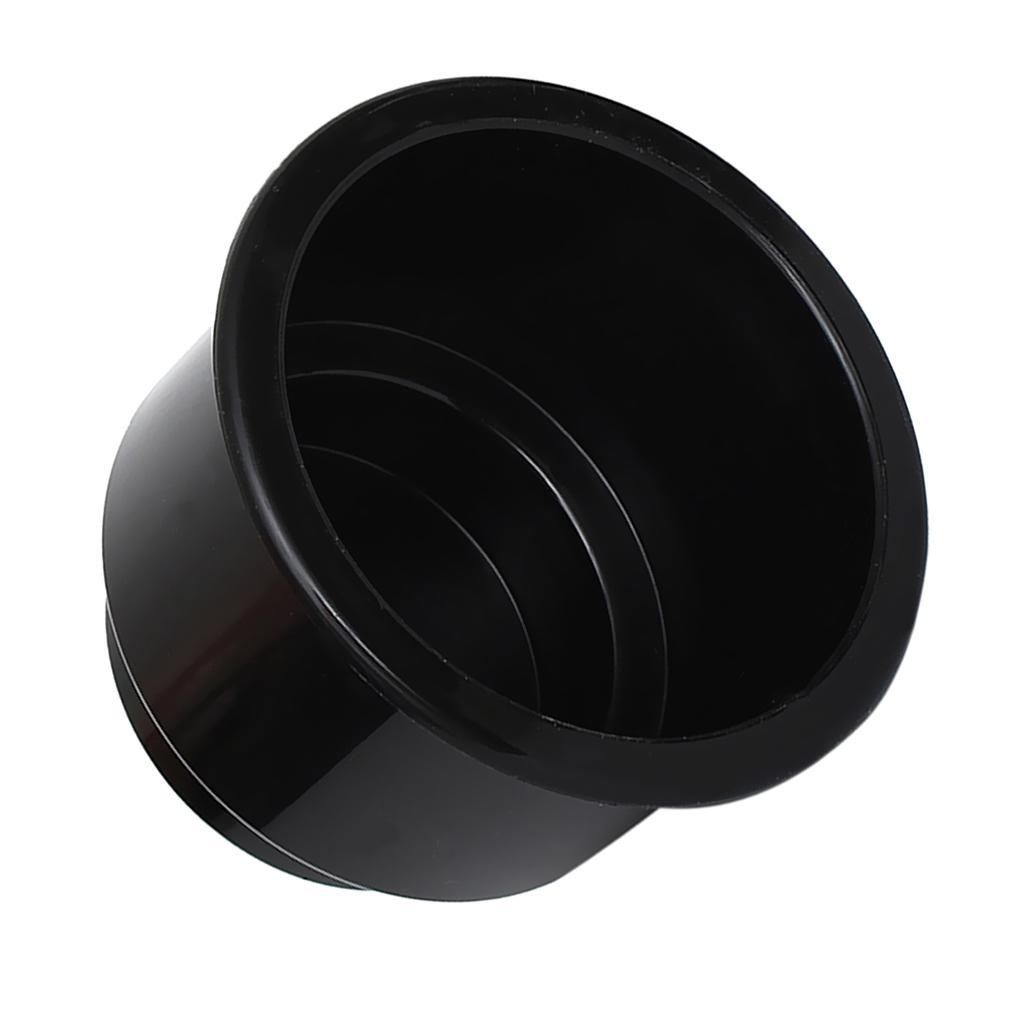 2 Pieces Black Side/Center Hole Recessed Cup Drink Holder for Marine Boat RV
