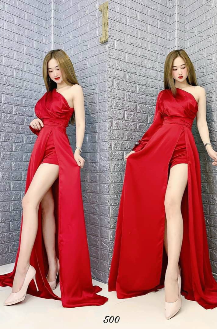 Đầm Maxi Dự Tiệc Lệch Vai