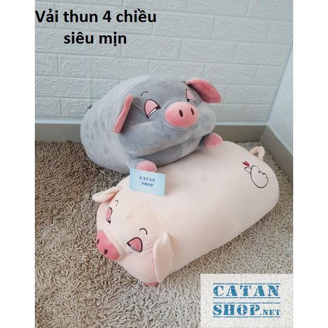 ️️GỐI MỀN heo phê ngủ SIÊU DÀI 65CM, heo ngáo ngủ 3 trong 1 , thun 4 chiều siêu mịn, bộ chăn gối văn phòng