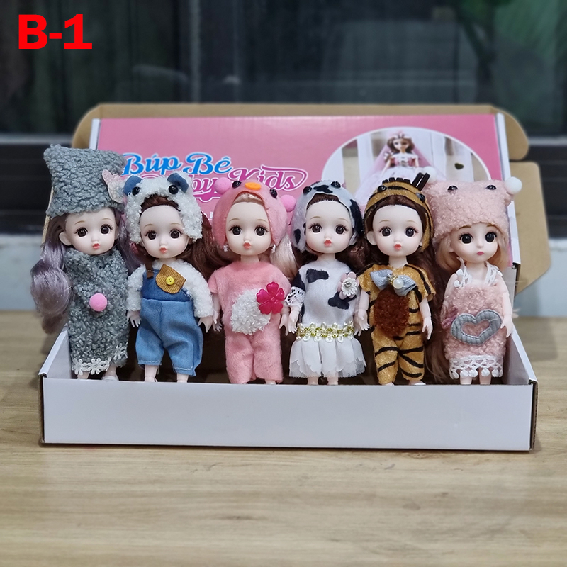 Búp Bê Công Chúa Baby Kids Cao 17cm. Bộ 6 Con. Có Khớp. Đồ Chơi Cho Bé Gái