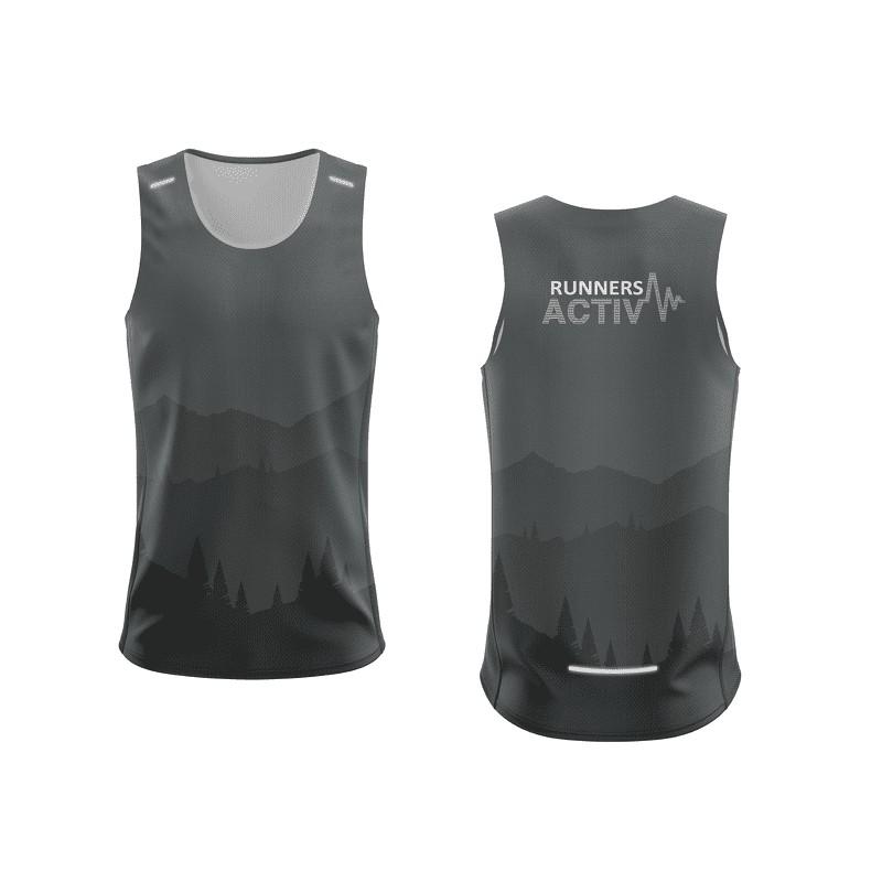 Áo Chạy Bộ Activ Runners Nam Singlet - Xám Grey