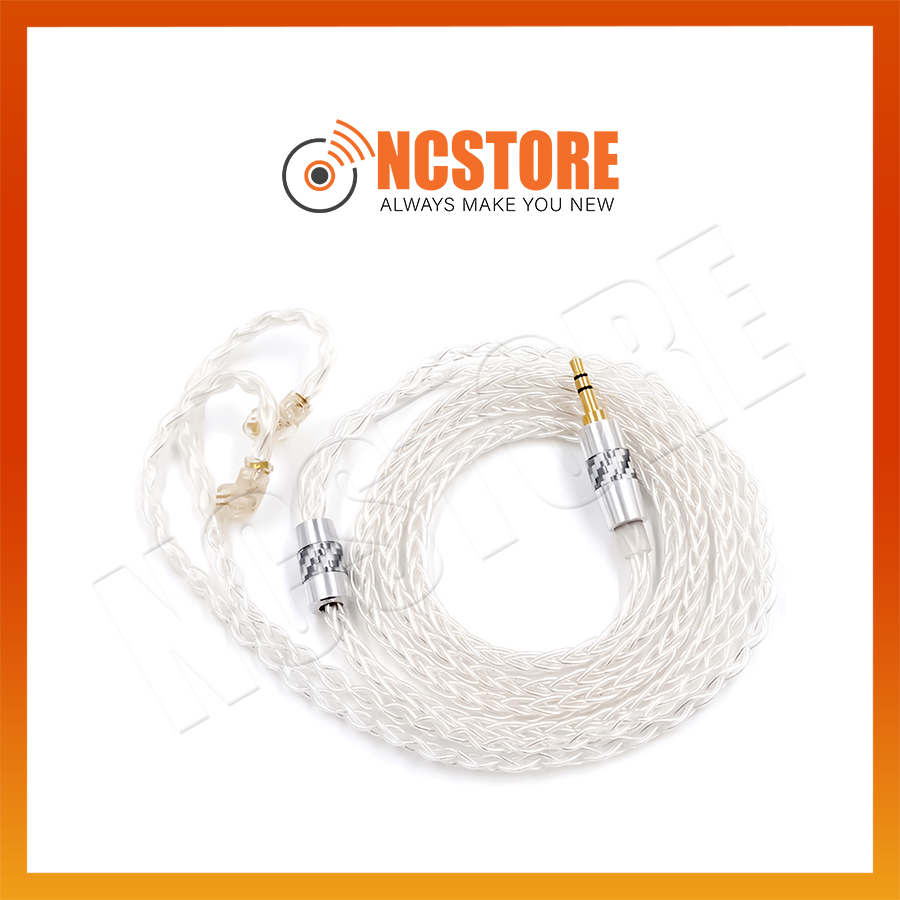 [NC] Dây cáp nâng cấp KZ tai nghe 8 Core Silver Plated  | Đồng mạ bạc 4N | OFC Oxygen- Free Copper Silver Plated | Hàng Chính Hãng