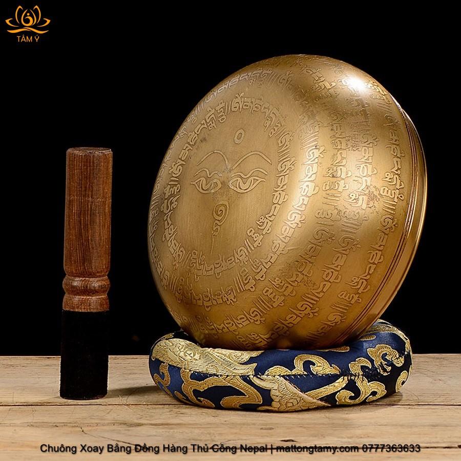 |Tặng Lót Chuông + Chày| Chuông Xoay Bằng Đồng Hàng Thủ Công Nepal