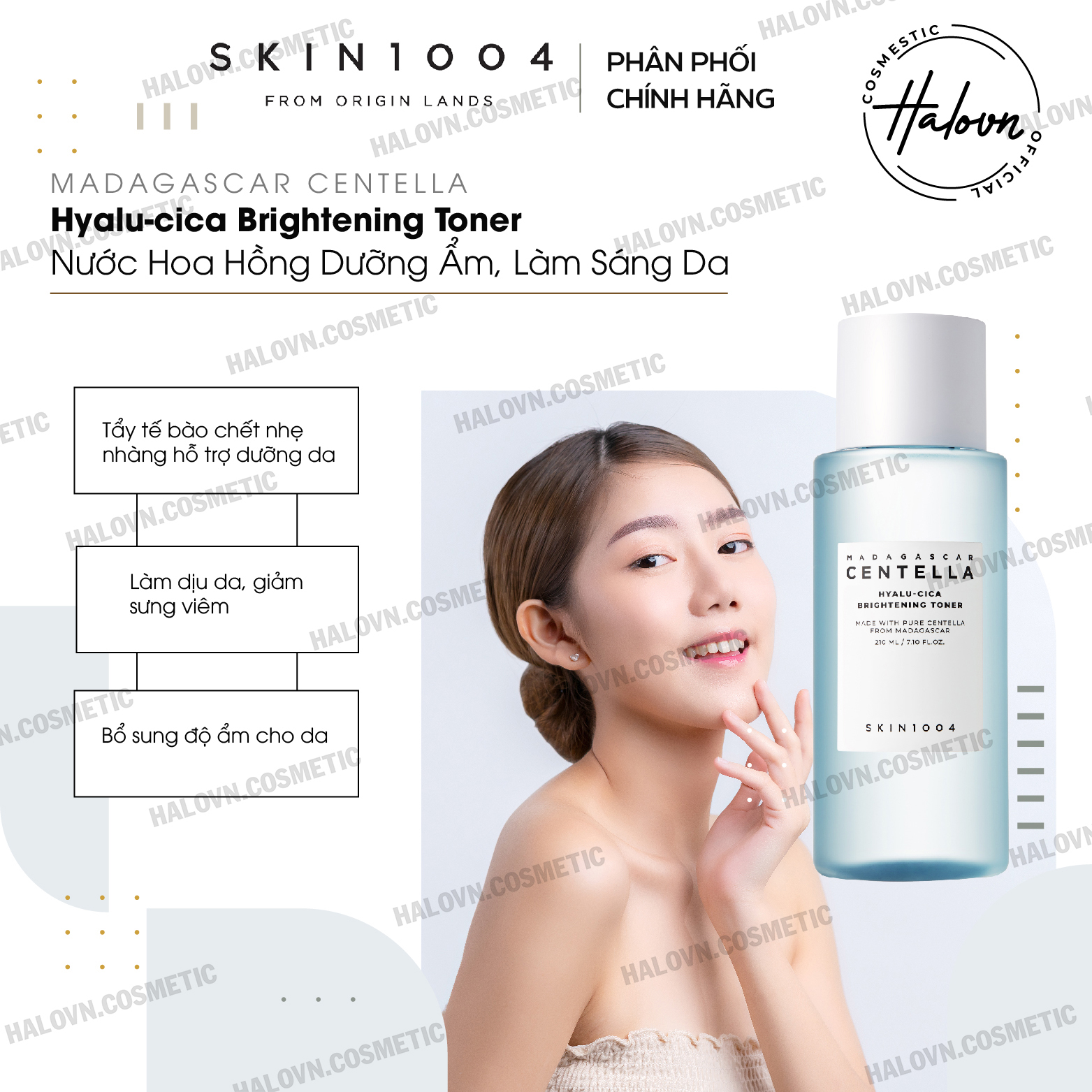Nước Hoa Hồng Chiết Xuất Rau Má Skin1004 Madagascar Centella Hyalu-cica Brightening Toner 210ml